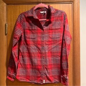 Wool rich flannel button up shirt